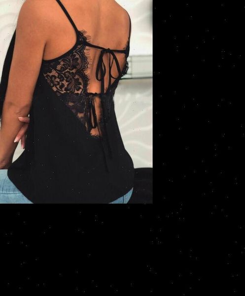 

v neck lace solid womens cami casual shirts summer sleeveless vest, White