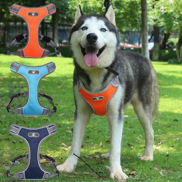 

cat collars & leads dog harness vests leash pet vest small medium large pets no pull adjustable reflective breathable light vest-style chest
