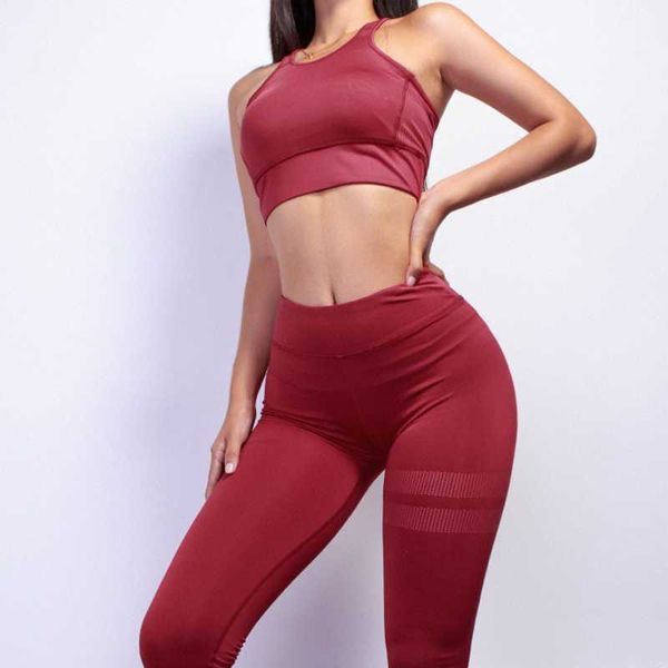 

selling gym clothing workout women black yoga set sportswear fitness suit female leggings bra sport outfit outfits, White;red