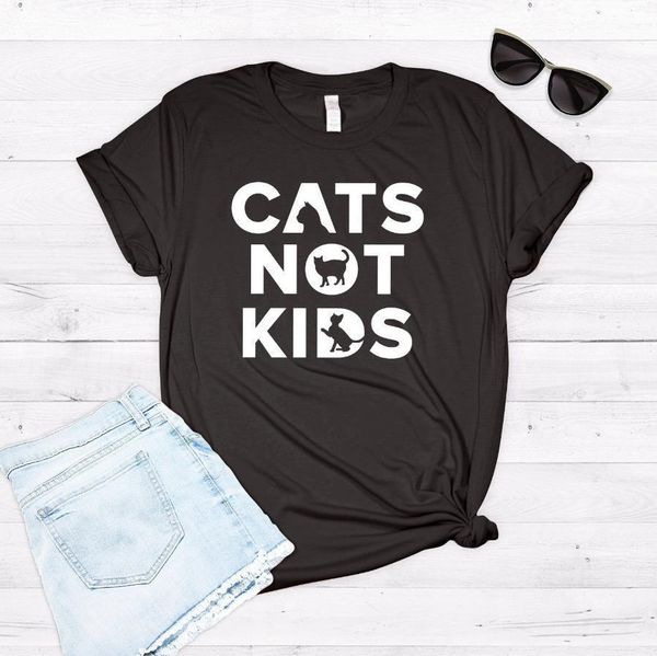 

cats not kids print men mens t shirt cotton casual for lady yong girl tee hipster drop ship s, White;black