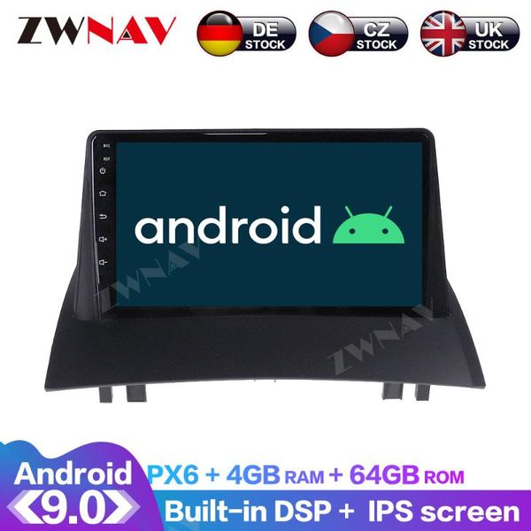 

player android 9.0 4+64g px6 dsp carplay radio car dvd gps navigation for megane 2 2002 2003 - 2009 head unit multimedia