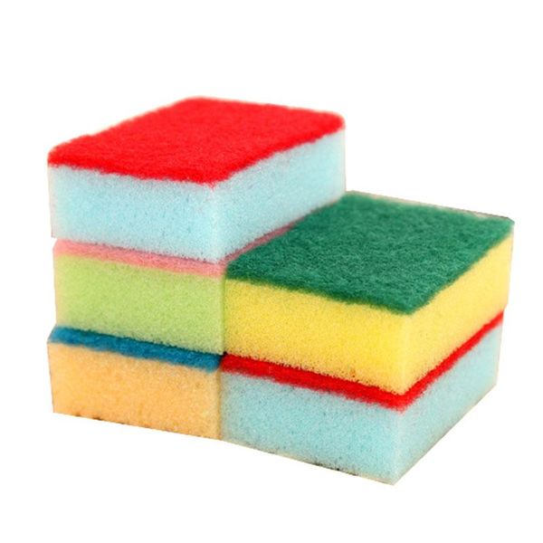 

cleaning cloths colorful and decontamination double sided washing dishes sponge kitchen scrubber household appliances
