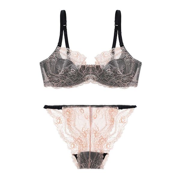 

summer bra set 16001 transparent lace lingerie, Red;black