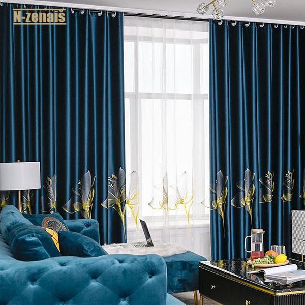 

curtain & drapes golden lily embroidered simple and modern blackout for living room study bedroom customized size luxury curtains