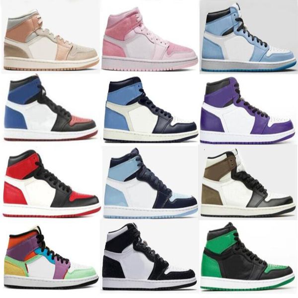 

patent milan digital blue basketball unc 1 university pink shoes purple twist lightbulb court 1s 3 bred toe men chicago mid new sne ixff, Black