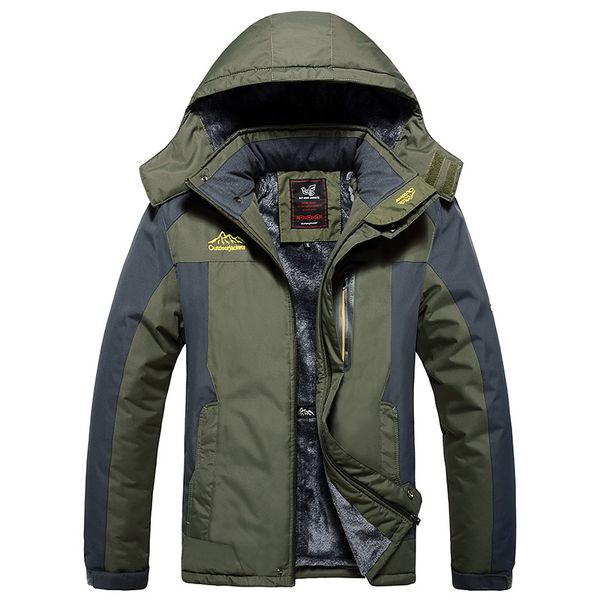 

men's jackets 8xl plus size winter parkas thick fleece outdoor warm coat hooded coats s clothing -9xl yqi3, Black;brown
