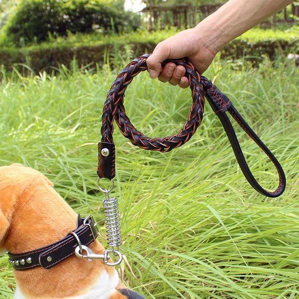 

dog harness adjustable pet vest collar leather leash strap rope collars & leashes