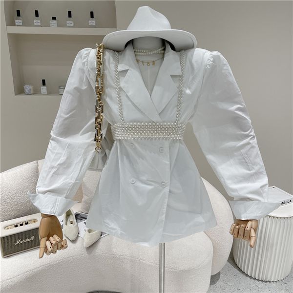 

blazers spring female summer niche design suit upper slings, White;black