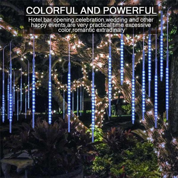 

strings 5 in 1 ac110-240v 50cm waterproof ip65 180led meteor shower rain tubes string light holiday party christmas outdoor decor