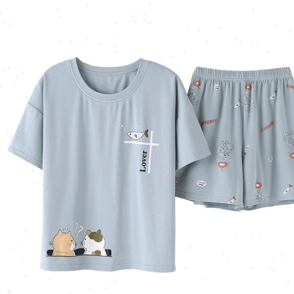 

summer cute cartoon pajamas sets womens sleepwears sweet casual o neck shorts sleepwear nightgowns cotton home clothes, Black;red