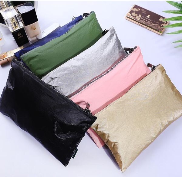 

storage bags tyvek waterproof cosmetic bag beauty makeup pouch clutch toiletry wet swimsuit wholesale 50pcs/lot