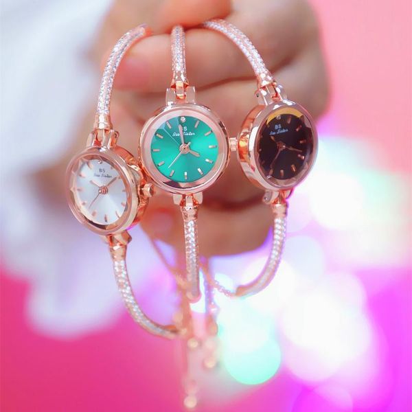 

wristwatches women bracelet watch small ladies casual silver steel belt quartz dress wrist watches diamond waterproof clock, Slivery;brown