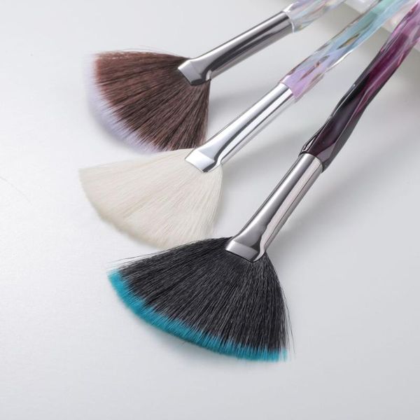 

makeup brushes crystal transparent diamond handle small fan-shaped brush for tools