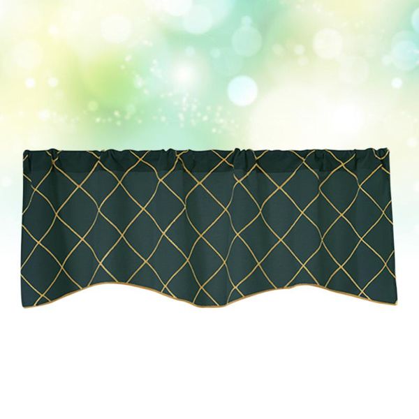 

curtain & drapes household short sector window curtains for kitchen bar cabinet (geometric dark green embroidery)