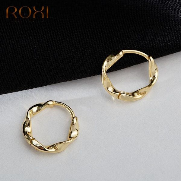 

hoop & huggie roxi copper glossy simple irregular earrings for women girls jewelry party pendientes earring vintage gift, Golden;silver