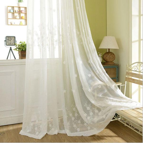 

curtain & drapes luxury embroidered voile curtains european style white window decoration home flower tulle single panels 0142