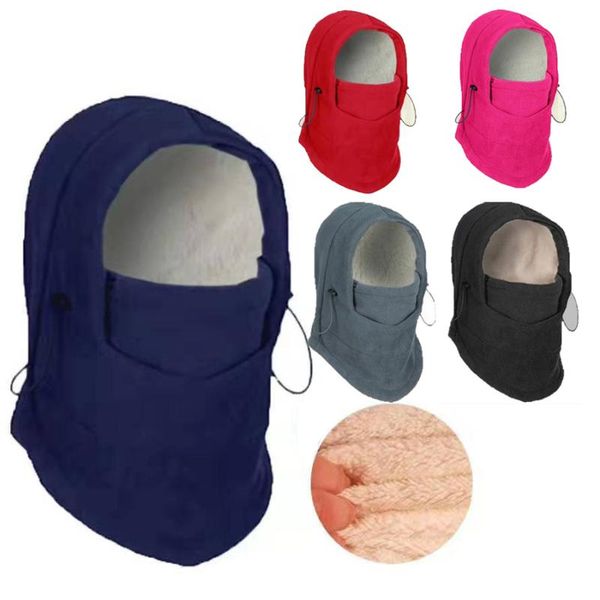 

double layer plus velvet hiking/cycling hat men/women windproof cap fleece hood mask thick warm snow mask,anti-smog ski outdoor hats, Black;white