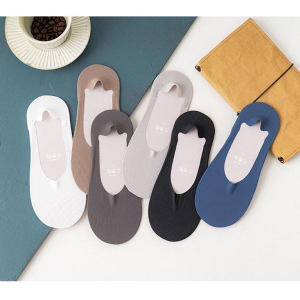 

men's socks casual invisible stamping non-slip summer spring nylon, Black