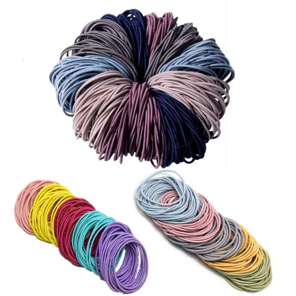 

hair bandshigh elastic rope seamless basic leather band hair ring 2mm solid color base headband batch, Pink
