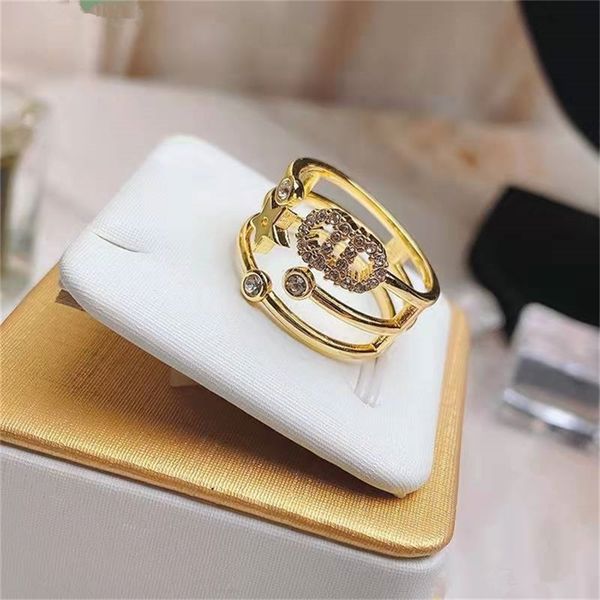 

86% off factory shopfamily brass gold-plated diamond ring index finger female made old three hollow red trendy style, Silver