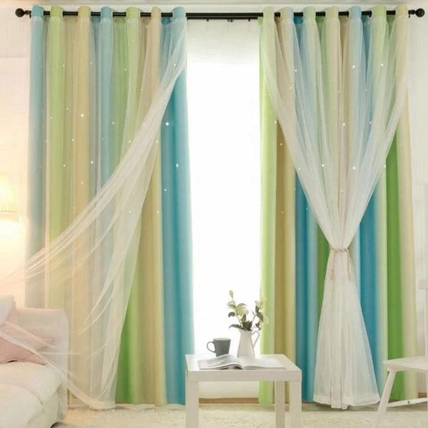 

net red blackout curtain hollow star bedroom girl hooked bay window nordic simple starry sky cloth fashion punch & drapes