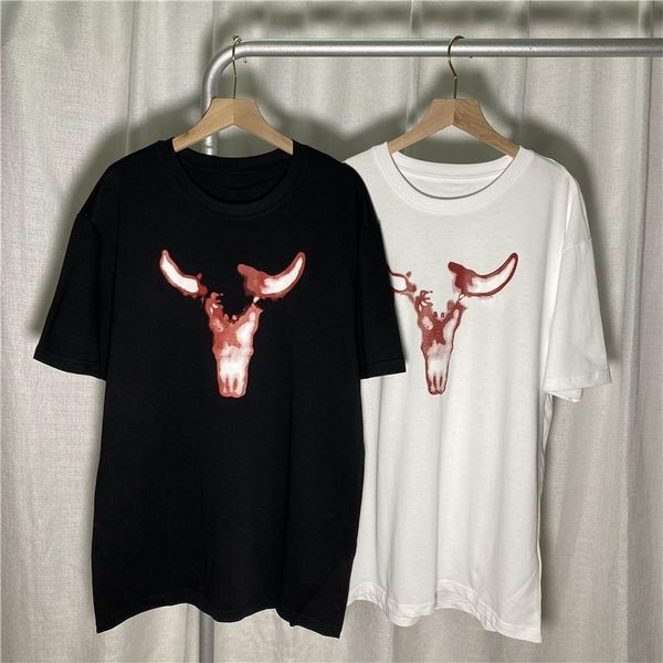 

summer new trendy brand t-shirt short-sleeved fashion all-match men and women with the same style4u, White;black