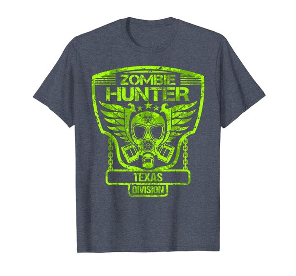 

texas zombie hunter t-shirt, White;black