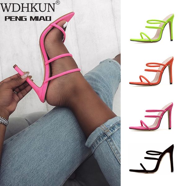 

sandals wdhkun shoes thin heel candy bright color hollow roman high heels big size women's shoes35- 43 cross-border supply ixnd, Black
