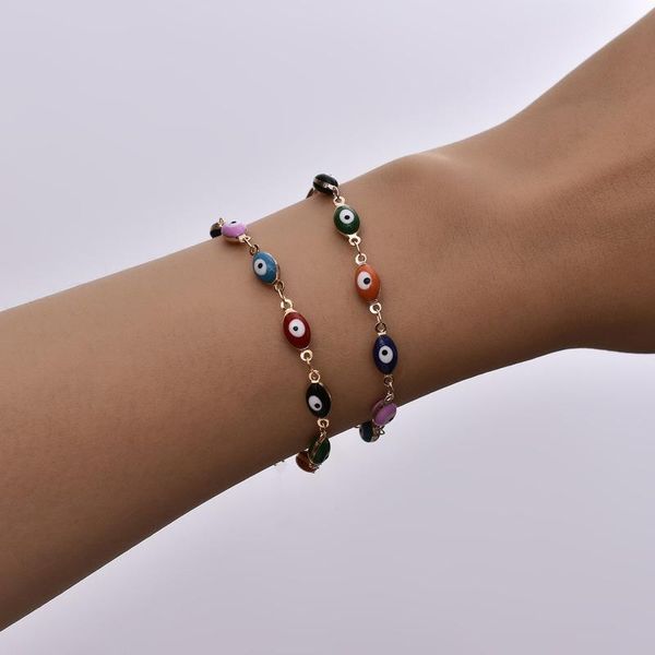 

link, chain eyes bracelet woman fashion bracelets for women european ladies simple wedding jewellery trendy gold color zinc alloy armband, Black