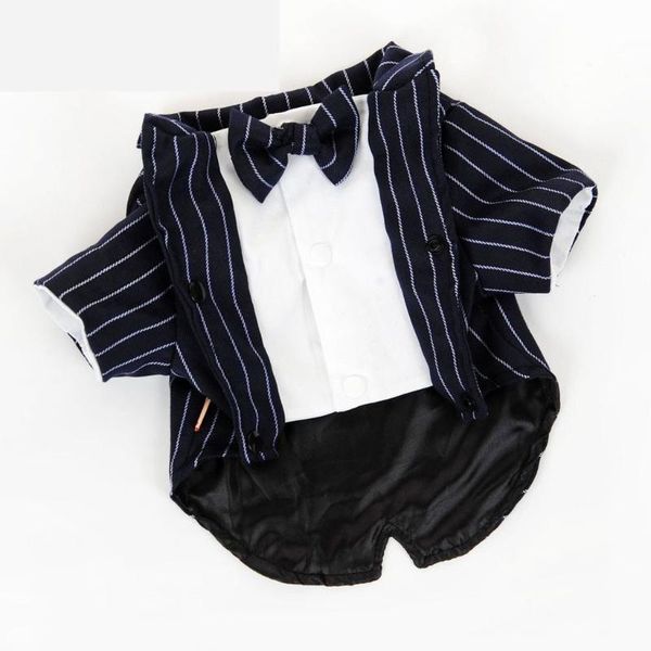 

dog apparel pet clothes suit jacket striped cool british style clothing