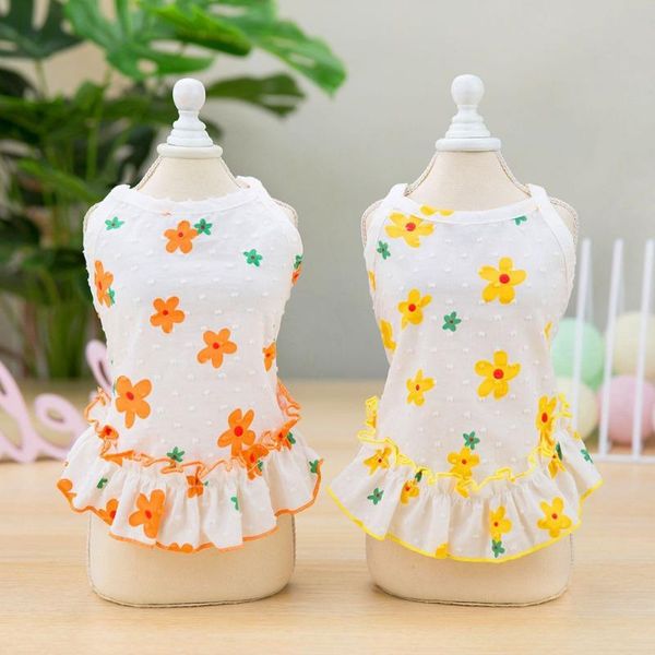 

dog apparel 5 sizes floral dress summer pet clothes puppy vest skirt princess style t shirt wedding dresses clothing costumes