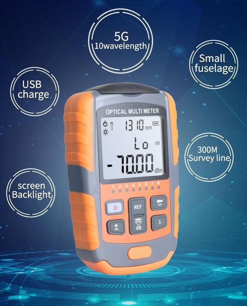 

fiber optic equipment 10 wavelength 4 in1 optical power meter visual fault locator network cable test tester