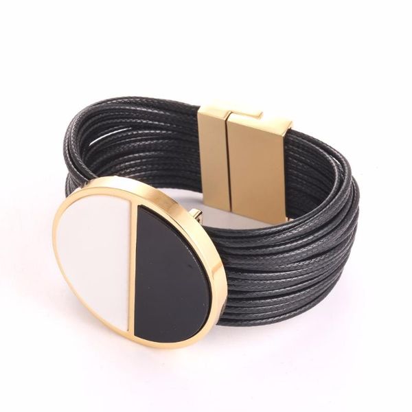 

charm bracelets graybirds trendy acrylic and alloy bracelet with wax rope for fashion girls anniversary gifts ysb0004, Golden;silver