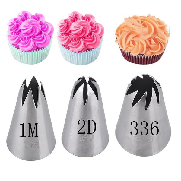 

3pcs/set rose pastry nozzles cake baking decorating tools flower icing piping nozzle cream cupcake tips bake accessories #1m 2d 336