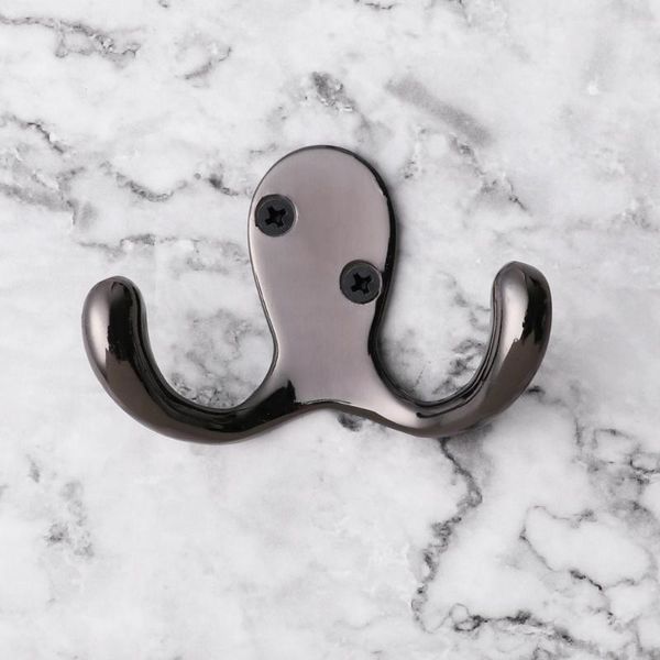 

robe hooks 1pc vintage metal double polished hangers wall sundries random clothes coat towel hook door bathroom supplies