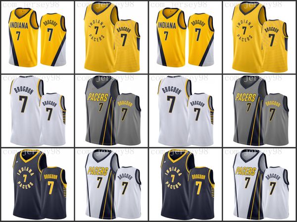 

indiana pacers men #7 malcolm brogdon retro basketball jersey, Black