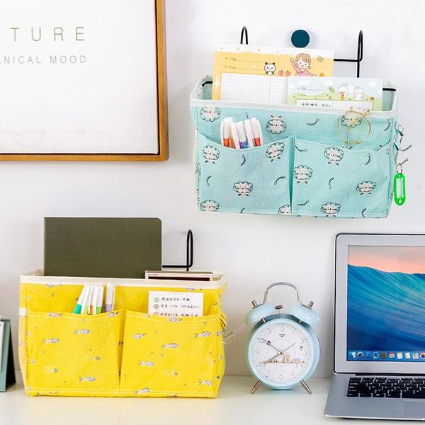

storage bags fabric organizer hanging bag home bedroom bedside office table kitchen basket wash modern with hook sundries