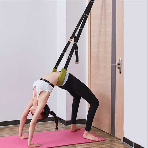 

door flexibility stretching legs stretcher strap with loops split training waist rope gym dance ligament stretch yoga belt 350cm resistance