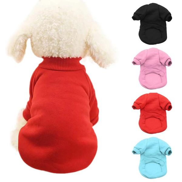 

dog apparel pets winter fleece high collar sweatshirt puppy warm jumper clothing