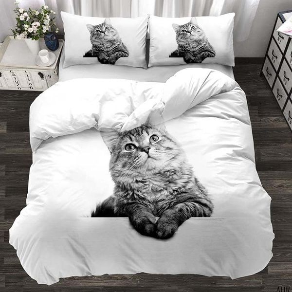 

bedding sets cute animal cat dog horse 3d print comforter  twin single size duvet cover set pillowcase home textile luxury