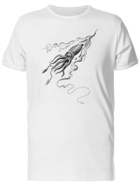 

squid grunge sketch tee men's -image by shutterstock, White;black
