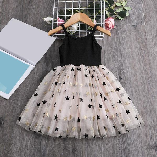 

light summer dresses star print girls for party wedding 2021 kids tutu children's princess dress girl's, Red;yellow