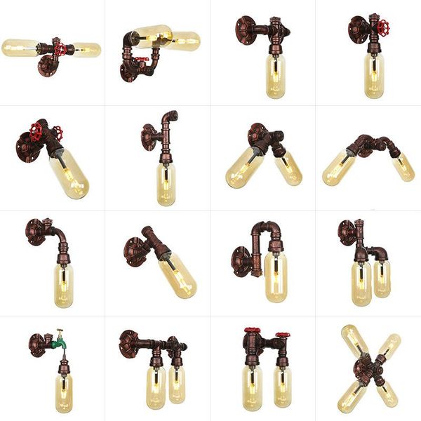 

wall lamp retro industrial style art clothing store restaurant scene household simple bedroom bedside study water pipe