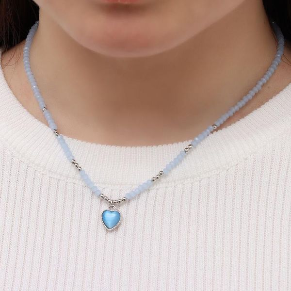 

chains fashion jewelry gift for women girl clavicle chain choker crystal beaded necklace korean bracelet, Silver