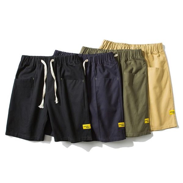 

short masculino 2021 summer shorts homme loose casual black white drawstring solid waist bermuda men big size men's, White;black
