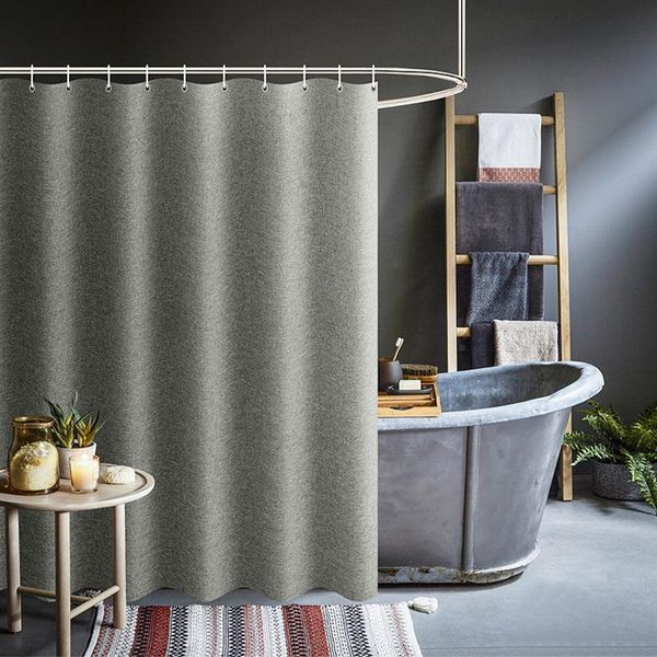 

shower curtains thickened imitation linen solid el waterproof bathroom curtain for & home rideau de douche