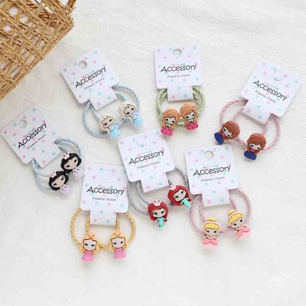 

2 american bun princesses hairpins elastic bands of baby headdress children strings accessories girls hair, Golden;silver