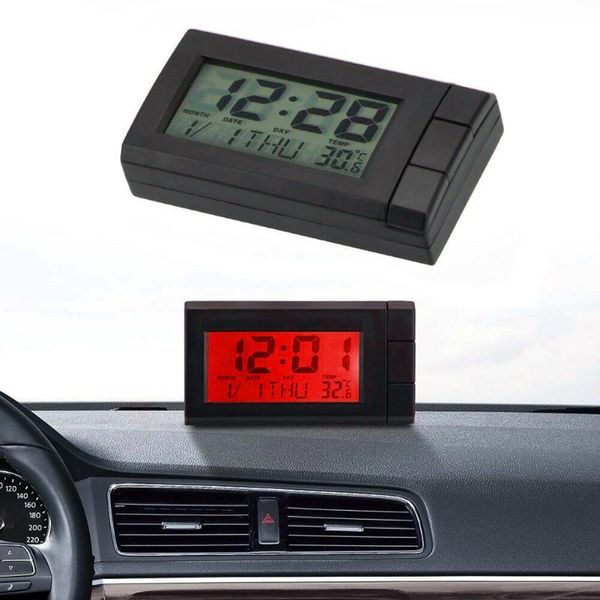 

interior decorations portable mini 2 in 1 digital clock thermometer with car + function abs green red
