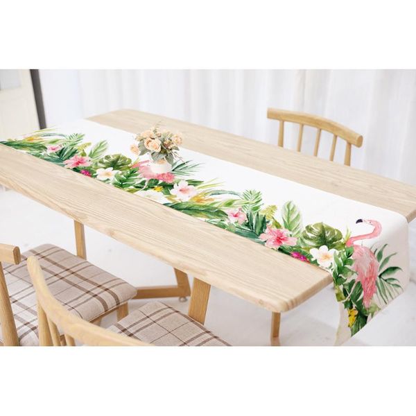 

table cloth table-flag tablecloth tablecover linen flower flamingo print flag simple tropical plant modern cabinet dust cover