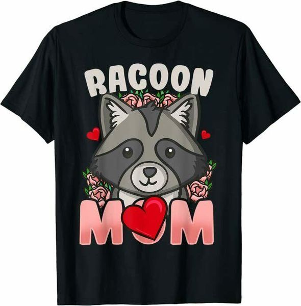 

raccoon mom mother's day racoons racoon lover gift t-shirt size s-5xl, White;black